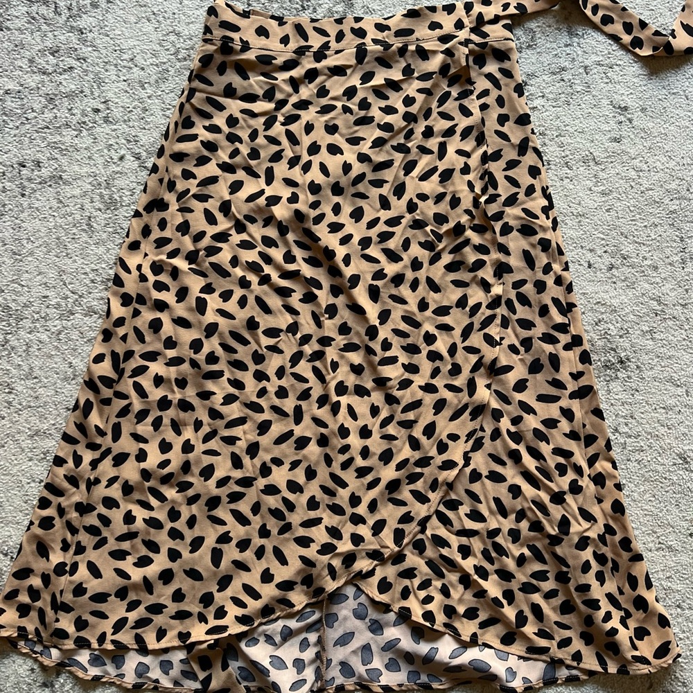 Shein wrap around mid skirt